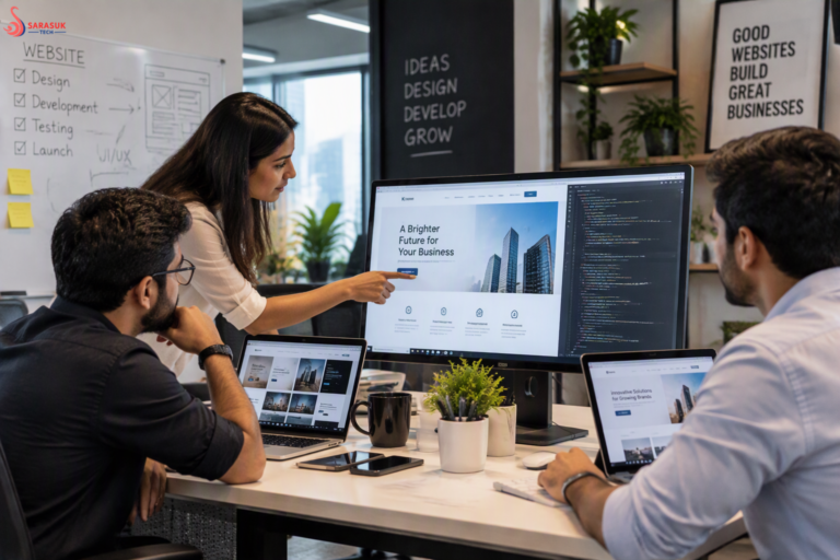 Web designer building a custom website with a modern design and strong backend features for a business